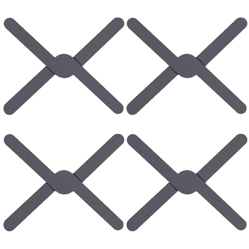 Topfuntersetzer Silikon Schwarz - 4 Stück Hitzebeständig Topfuntersetzer, rutschfest Untersetzer Topf, Faltbar Topflappen Unterlage hitzebeständig bis 220°, für Töpfe, Heiße Pfannen, Schalen von Pixaro