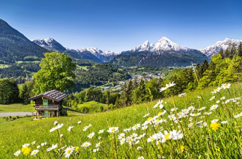 Hochwertige Fototapete - Watzmann bei Berchtesgaden (Vlies-Fototapete (Kleistertapete)) 350 x 229 cm von Pixblick