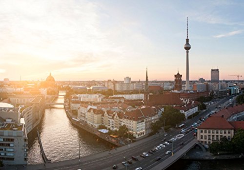Pixblick - Berlin Panoramabild - Hochwertiges Wandbild - Leinwand 120 x 80 cm von Pixblick