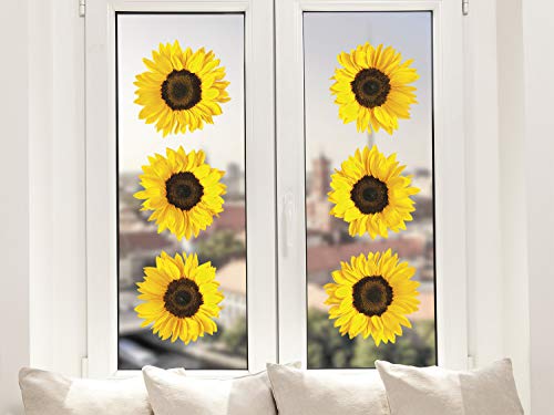 Pixblick Fenstersticker - Blühende Sonnenblumen I Made in Germany I Wiederverwendbar von Pixblick