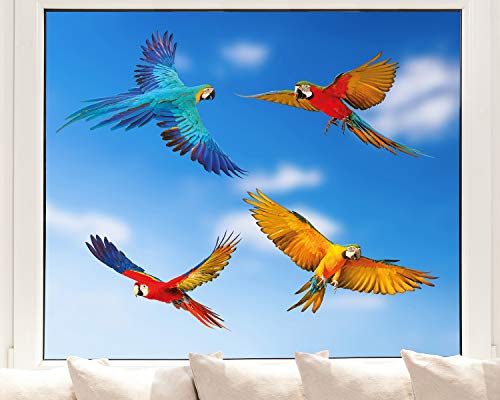Pixblick Fenstersticker - Papageien im Flug I Made in Germany I Wiederverwendbar von Pixblick