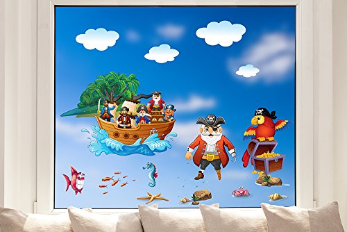 Pixblick Fenstersticker - Piratenwelt Set I Made in Germany I Wiederverwendbar von Pixblick