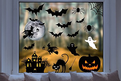 Pixblick Fenstersticker - Riesiges Halloween Stickerset I Made in Germany I Wiederverwendbar von Pixblick