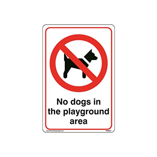 No Dogs In The Playground Area Schilder – Verbotszeichen, selbstklebendes Vinyl, 150 mm x 200 mm – A5 von Pixel Widgets