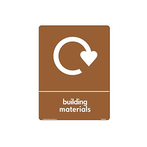 WRAP Recycling-Baustoffe mit Logo-Schildern – Standard, 4 mm geriffelte Platte, 100 mm x 150 mm – A6 von Pixel Widgets