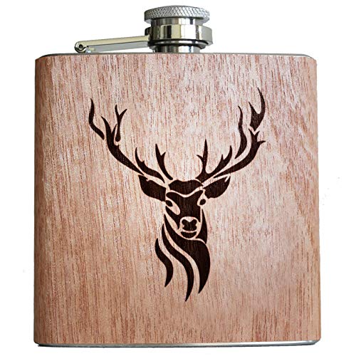 Jäger Holz Flachmann Jagd Jägerin jagen Geschenke Männer Frauen Hirsch Geweih lustiger Spruch Alkohol Hirsch von Pixelstudio