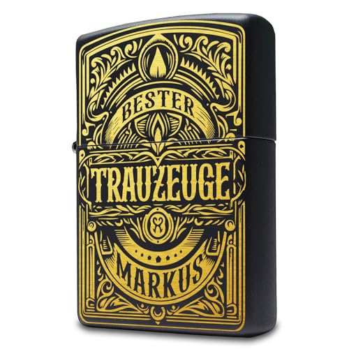 Trauzeuge Feuerzeug mit Gravur personalisierbar | Erstellt mit Zippo Feuerzeug. Trauzeugen Geschenk Mann von Pixelstudio
