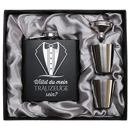 Pixelstudio Willst du Mein Trauzeuge Sein? Flachmann Trauzeuge Fragen Mann Geschenke von Pixelstudio