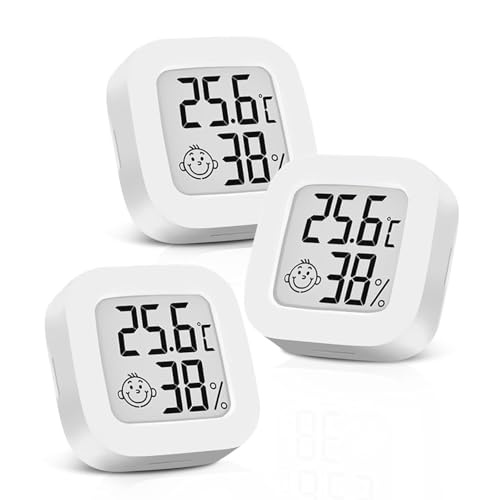3PCS Thermometer innen Hygrometer luftfeuchtigkeitsmesser Digital Mini LCDThermometer Zimmerhygrometer Thermometer Niedliches Wandthermometer für Babyzimmer Seniorenzimmer Arbeitszimmer Weinkeller 3PCS Thermometer innen Hygrometer luftfeuchtigkeitsmesser Digital Mini LCDThermometer Zimmerhygrometer Thermometer Niedliches Wandthermometer für Babyzimmer Seniorenzimmer Arbeitszimmer Weinkeller von Pixelure