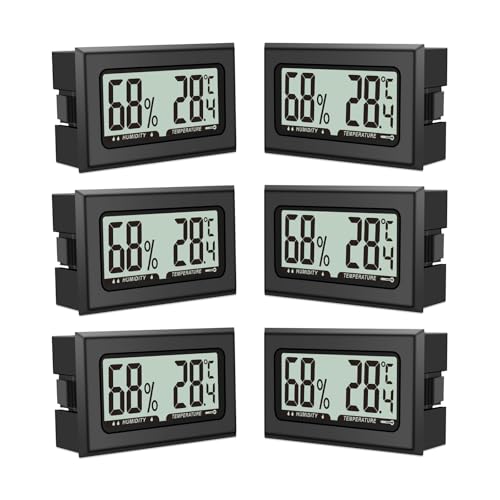 6pcs Pixelure Thermometer Hygrometer Luftfeuchtigkeitsmesser Mini Digital Temperatur Zimmerthermometer für Innen Gewächshäuser Gärten von Pixelure