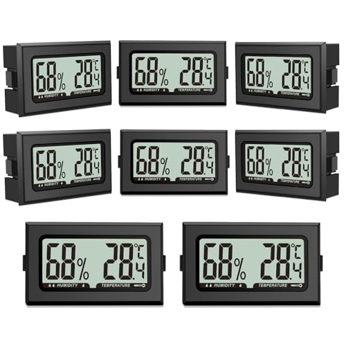8PCS Pixelure Thermometer Hygrometer Luftfeuchtigkeitsmesser Mini Digital Temperatur Zimmerthermometer für Innen Gewächshäuser Gärten von Pixelure