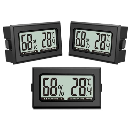 Pixelure Thermometer Hygrometer Luftfeuchtigkeitsmesser Mini Digital Temperatur Zimmerthermometer für Innen Gewächshäuser Gärten von Pixelure