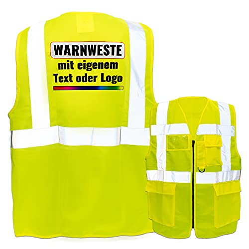 Warnweste mit Reißverschluss und Taschen * Druck auf Rücken/Premium-Druck * Farbe & Größe: Gelb/Größe 4XL * Aufdruck selbst gestalten * Bedruckt mit Design Foto Text Logo Warnweste mit Reißverschluss und Taschen * Druck auf Rücken/Premium-Druck * Farbe & Größe: Gelb/Größe 4XL * Aufdruck selbst gestalten * Bedruckt mit Design Foto Text Logo von PixiPrints.com