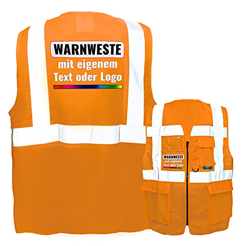 Warnweste mit Reißverschluss und Taschen * Druck auf Rücken + Front/Premium-Druck * Farbe & Größe: Orange/Größe S * Aufdruck selbst gestalten * Bedruckt mit Design Foto Text Logo Warnweste mit Reißverschluss und Taschen * Druck auf Rücken + Front/Premium-Druck * Farbe & Größe: Orange/Größe S * Aufdruck selbst gestalten * Bedruckt mit Design Foto Text Logo von PixiPrints.com