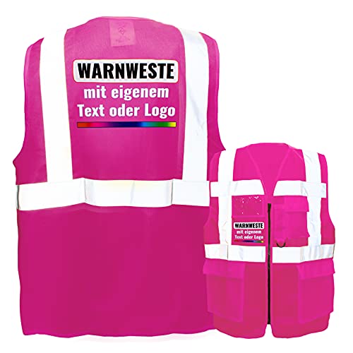 Warnweste mit Reißverschluss und Taschen * Druck auf Rücken + Front/Premium-Druck * Farbe & Größe: Pink/Größe L * Aufdruck selbst gestalten * Bedruckt mit Design Foto Text Logo Warnweste mit Reißverschluss und Taschen * Druck auf Rücken + Front/Premium-Druck * Farbe & Größe: Pink/Größe L * Aufdruck selbst gestalten * Bedruckt mit Design Foto Text Logo von PixiPrints.com