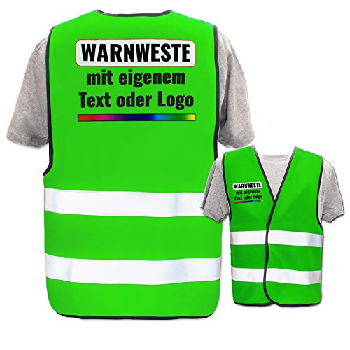 Warnweste selbst gestalten mit eigenem Aufdruck * Bedruckt mit Name Text Bild Logo Firma, Position & Druckart:Rücken + Front/Premium-Druck, Farbe & Größe:Neon Grün/Größe 3XL/4XL Warnweste selbst gestalten mit eigenem Aufdruck * Bedruckt mit Name Text Bild Logo Firma, Position & Druckart:Rücken + Front/Premium-Druck, Farbe & Größe:Neon Grün/Größe 3XL/4XL von PixiPrints.com