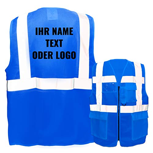 Warnweste mit Reißverschluss und Taschen * Druck auf Rücken/Standard-Druck * Farbe & Größe: Blau/Größe M * Aufdruck selbst gestalten * Bedruckt mit Design Foto Text Logo Warnweste mit Reißverschluss und Taschen * Druck auf Rücken/Standard-Druck * Farbe & Größe: Blau/Größe M * Aufdruck selbst gestalten * Bedruckt mit Design Foto Text Logo von PixiPrints.com