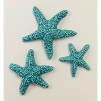 3 Seestern Plättchen - Türkis von PixieTiles