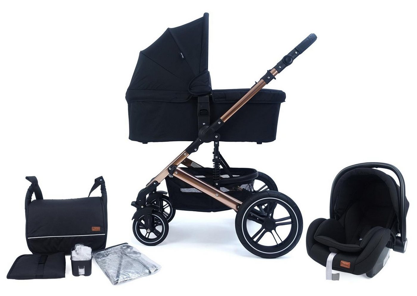 Pixini Kombi-Kinderwagen Pixini Kalani Kinderwagen 3in1 Set, Sicherheitsbügel von Pixini