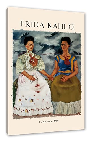 Art Portrait - Frida Kahlo - Die zwei Fridas als Leinwandbild | Größe: 80x60 cm | Wandbild | Kunstdruck | fertig bespannt von Pixxprint