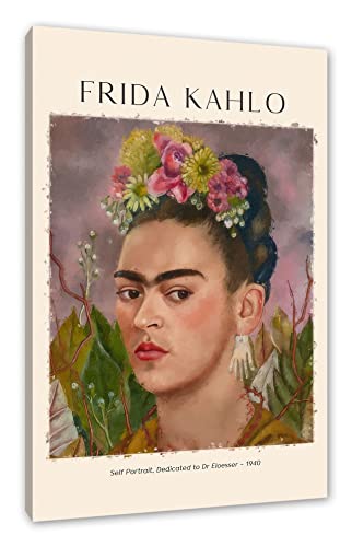 Art Portrait - Frida Kahlo - Dr Eloesser gewidmet als Leinwandbild | Größe: 100x70 cm | Wandbild | Kunstdruck | fertig bespannt von Pixxprint