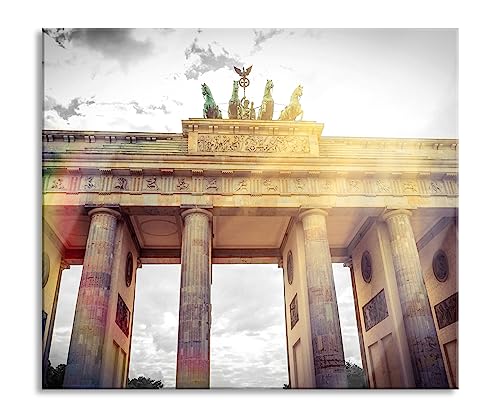 Brandenburger Tor in Berlin Herdabdeckplatte & Spritzschutz aus Echtglas | Für Herd-Kochfelder | 60x52 cm von Pixxprint