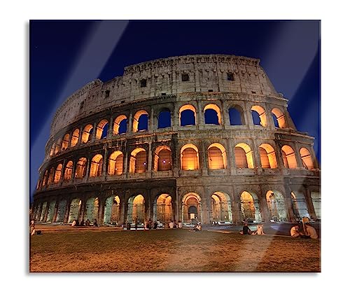 Colosseum in Rom Herdabdeckplatte & Spritzschutz aus Echtglas | Für Herd-Kochfelder | 60x52 cm von Pixxprint