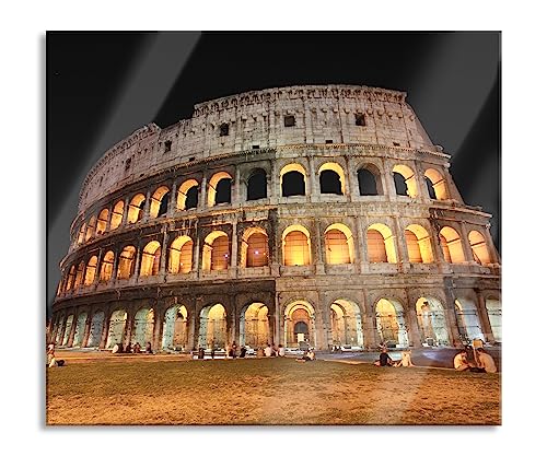 Colosseum in Rom Italien Herdabdeckplatte & Spritzschutz aus Echtglas | Für Herd-Kochfelder | 60x52 cm von Pixxprint