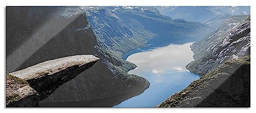 Glasbild Panorama | Wandbild aus Echtglas | Blick auf wunderschönes Tal | 120x50 cm | inkl. Aufhängung und Abstandshalter von Pixxprint