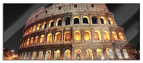 Glasbild Panorama | Wandbild aus Echtglas | Colosseum in Rom Italien | 120x50 cm | inkl. Aufhängung und Abstandshalter von Pixxprint