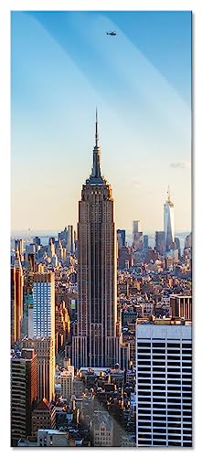 Glasbild Panorama | Wandbild aus Echtglas | Empire State Building in New York | 100x40 cm | inkl. Aufhängung und Abstandshalter von Pixxprint