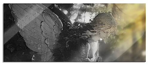 Glasbild Panorama | Wandbild aus Echtglas | Goldenen Engel im Sonnenlicht | 120x50 cm | inkl. Aufhängung und Abstandshalter von Pixxprint