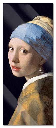 Glasbild Panorama | Wandbild aus Echtglas | Johannes Vermeer - Mädchen mit dem Perlenohrring | 100x40 cm | inkl. Aufhängung und Abstandshalter von Pixxprint