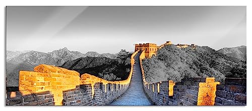 Glasbild Panorama | Wandbild aus Echtglas | prächtige chinesische Mauer | 120x50 cm | inkl. Aufhängung und Abstandshalter von Pixxprint