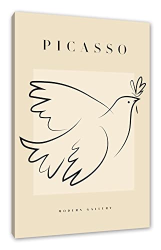 Picasso Art Collection - Friedenstaube als Leinwandbild | Größe: 120x80 cm | Wandbild | Kunstdruck | fertig bespannt von Pixxprint