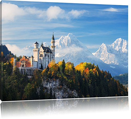 Pixxprint Schloss Neuschwanstein Herbst, Größe: 80x60cm, Leinwandbild, fertig gespannt, Wandbild, Dekoration, Kunstdruck, kein Poster Pixxprint Schloss Neuschwanstein Herbst, Größe: 80x60cm, Leinwandbild, fertig gespannt, Wandbild, Dekoration, Kunstdruck, kein Poster von Pixxprint