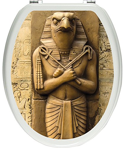 Pixxprint Ägyptischer Gott Horus als Toilettendeckel Aufkleber, WC, Klodeckel - Maße: 32x40 cm, Gläzendes Material Toilettendeckelaufkleber, Vinyl, bunt, 40 x 32 x 0.02 cm von Pixxprint