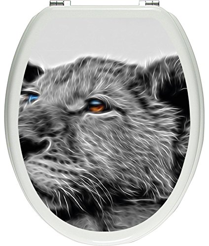Pixxprint junger Löwe schläft schwarz/weiß als Toilettendeckel Aufkleber, WC, Klodeckel - Maße: 32x40 cm, Gläzendes Material Toilettendeckelaufkleber, Vinyl, bunt, 40 x 32 x 0.02 cm von Pixxprint