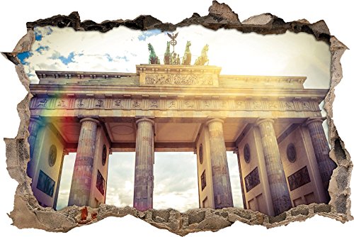 Pixxprint 3D_WD_1153_62x42 Brandenburger Tor in Berlin Wanddurchbruch 3D Wandtattoo, Vinyl, bunt, 62 x 42 x 0,02 cm von Pixxprint