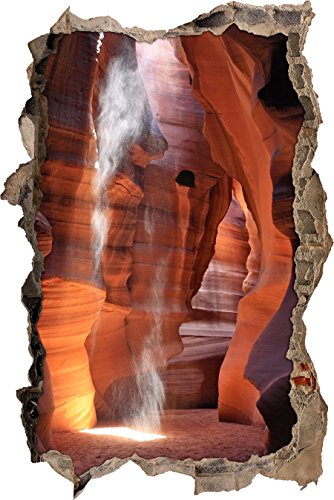 Pixxprint 3D_WD_S2367_92x62 rieselnder Sand im Antelope Canyon Wanddurchbruch 3D Wandtattoo, Vinyl, bunt, 92 x 62 x 0,02 cm von Pixxprint