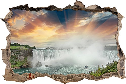 Pixxprint 3D_WD_S2506_62x42 atemberaubende Niagarafälle Wanddurchbruch 3D Wandtattoo, Vinyl, bunt, 62 x 42 x 0,02 cm von Pixxprint
