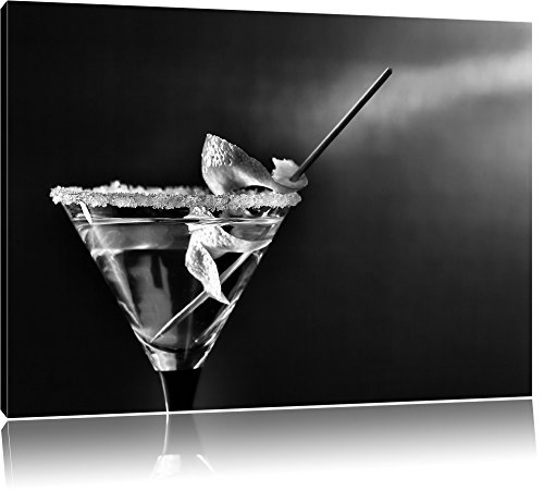 Pixxprint Cocktail Glas, Größe: 80x60cm, Leinwandbild, fertig gespannt, Wandbild, Dekoration, Kunstdruck, kein Poster von Pixxprint
