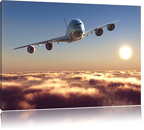 Pixxprint Flugzeug, Größe: 120x80cm, Leinwandbild, fertig gespannt, Wandbild, Dekoration, Kunstdruck, kein Poster Pixxprint Flugzeug, Größe: 120x80cm, Leinwandbild, fertig gespannt, Wandbild, Dekoration, Kunstdruck, kein Poster von Pixxprint
