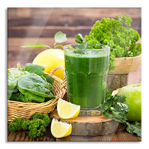 Pixxprint Glasbild, Wandbild auf Echtglas, Gesunder Smoothie, 60x60 cm, inkl. Aufhängung und Abstandshalter von Pixxprint