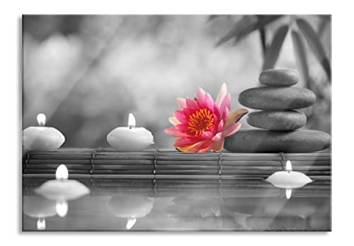 Pixxprint Glasbild, Wandbild aus Echtglas, Seerose Zen Steine Kerzen, 60x40 cm, inkl. Aufhängung und Abstandshalter Pixxprint Glasbild, Wandbild aus Echtglas, Seerose Zen Steine Kerzen, 60x40 cm, inkl. Aufhängung und Abstandshalter von Pixxprint