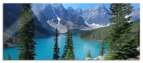 Pixxprint Glasbild Panorama, Wandbild aus Echtglas, Moraine Lake kanadische Berge, 100x40 cm, inkl. Aufhängung und Abstandshalter Pixxprint Glasbild Panorama, Wandbild aus Echtglas, Moraine Lake kanadische Berge, 100x40 cm, inkl. Aufhängung und Abstandshalter von Pixxprint