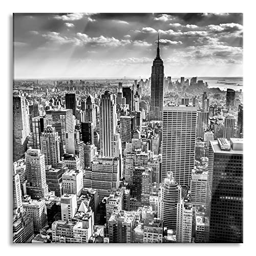 Pixxprint Glasbild | Wandbild auf Echtglas | New York bei Tag | 50x50 cm | inkl. Aufhängung und Abstandshalter von Pixxprint