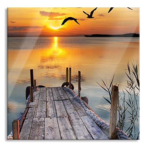 Pixxprint Glasbild, Wandbild auf Echtglas, Steg bei Sonnenuntergang, 70x70 cm, inkl. Aufhängung und Abstandshalter Pixxprint Glasbild, Wandbild auf Echtglas, Steg bei Sonnenuntergang, 70x70 cm, inkl. Aufhängung und Abstandshalter von Pixxprint