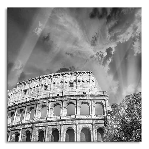 Pixxprint Glasbild | Wandbild auf Echtglas | klassisches Colloseum in Rom | 50x50 cm | inkl. Aufhängung und Abstandshalter von Pixxprint