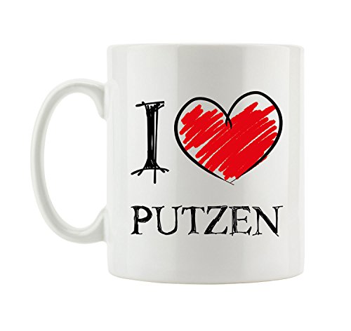 Pixxprint I Love Putzen Fun Tasse von Pixxprint